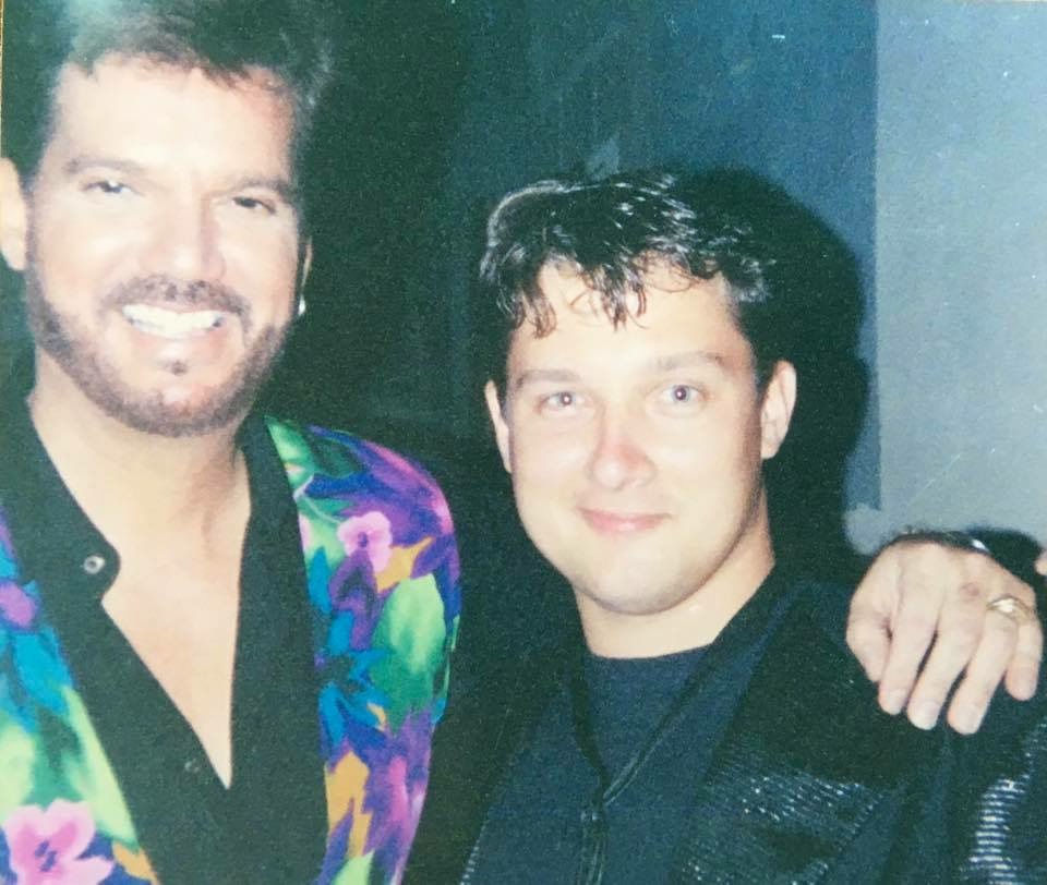 Wayne on tour with Cuban pop star Willy Chirino.